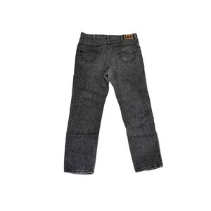 Vtg 90s Lee Jeans Black Acid Wash High Rise Straight Leg 36x30 USA